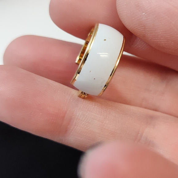 Vintage MONET Gold tone Enamel Clip-on Earrings 2 Pair Lot Bundle - Picture 5 of 8